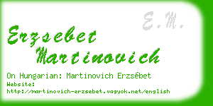 erzsebet martinovich business card