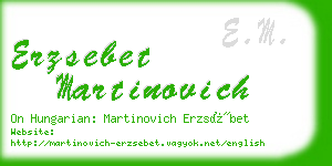 erzsebet martinovich business card